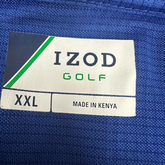 Izod Golf Mens Polo Shirt Size XXL Blue Short Sleeve 100% Polyester - Picture 3 of 4